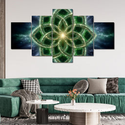 Celestial Emerald Knot Bloom - NicheCanvas