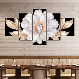 Diamond Heart Golden Peony Flair - NicheCanvas