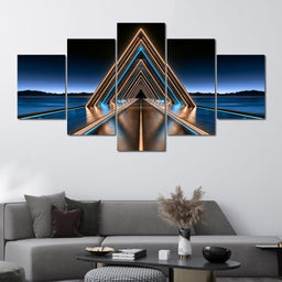 Infinite Path Toward The Neon Horizon - NicheCanvas