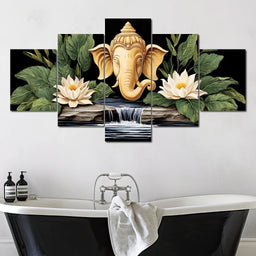 Tranquil Ganesh Divinity Reverie - NicheCanvas