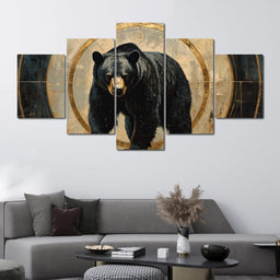 Majestic Bear Golden Portal - NicheCanvas