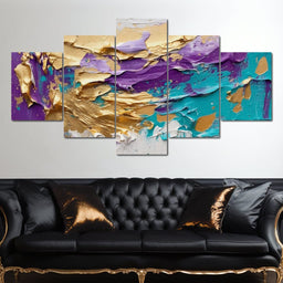 Opulent Oceanic Gold Fusion - NicheCanvas