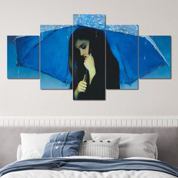 Rainbound Reverie Blue Shelter - NicheCanvas