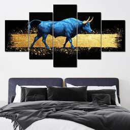 Golden Passage Blue Bull - NicheCanvas