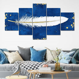 Feathered Dreams in Gold - NicheCanvas