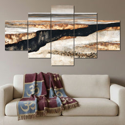 Tectonic Ridge Under Gold Skies - NicheCanvas