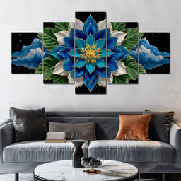 Celestial Petals Lotus Burst - NicheCanvas