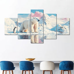 Polar Bears Companions Reflected - NicheCanvas