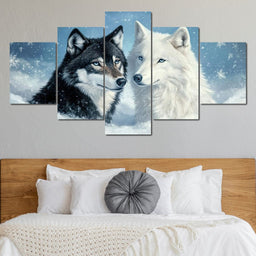Eternal Snowbound Wolves - NicheCanvas