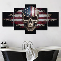 Stars Stripes Skull Rebellion - NicheCanvas