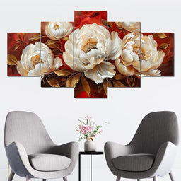 Golden Petals on Fiery Bloom - NicheCanvas