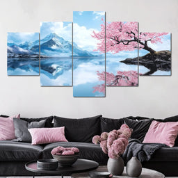 Tranquil Blossom Reflection - NicheCanvas