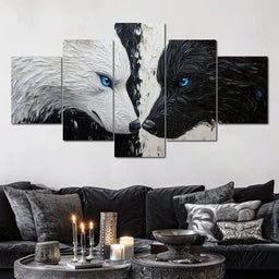 Duality of Wolf Spirits - NicheCanvas