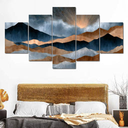 Gilded Peaks Beyond The Clouds - NicheCanvas
