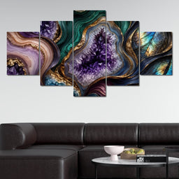 Gemstone Rivers Beneath The Moon - TooplesArt - NicheCanvas