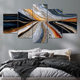Agate Currents With Diamond Seams - TooplesArt - NicheCanvas