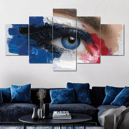 Vivid Blue Eye Impasto Vision - NicheCanvas