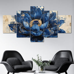 Sapphire Lotus Splendor - NicheCanvas