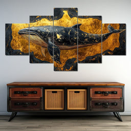 Majestic Ocean Gold Passage - NicheCanvas