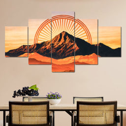 Golden Peaks Before The Solstice Sun - NicheCanvas