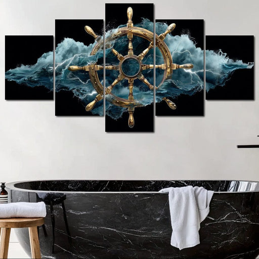 Tempest Helm Ship Wheel Canvas Print