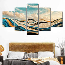 Marble Waves at Dawn - TooplesArt - NicheCanvas