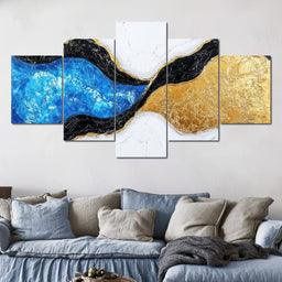 Radiant Rift of Golden Waves - NicheCanvas