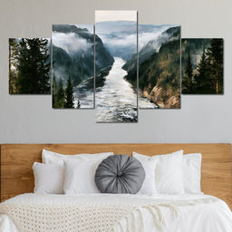 Where The Mountain River Bends - NicheCanvas