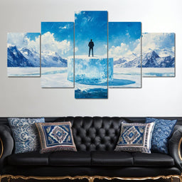 Solitude on Icy Summit - NicheCanvas