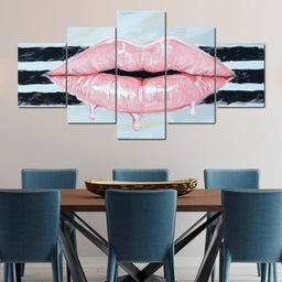 Pink Allure on Striped Horizon - NicheCanvas