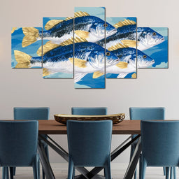 Golden Fins Ocean Quartet - NicheCanvas