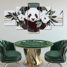 Panda Reverie Floral Embrace - NicheCanvas