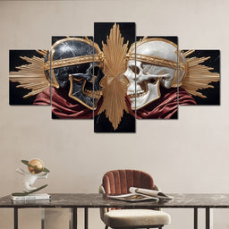 Royal Duality Marble Skull Gold - NicheCanvas