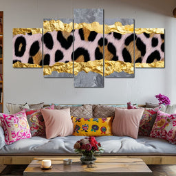 Golden Leopard Marble Rift - NicheCanvas