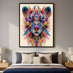Vivid Geometric Lion Majesty