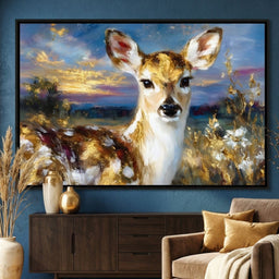 Golden Fawn Sunset Meadow - Neal Hackett