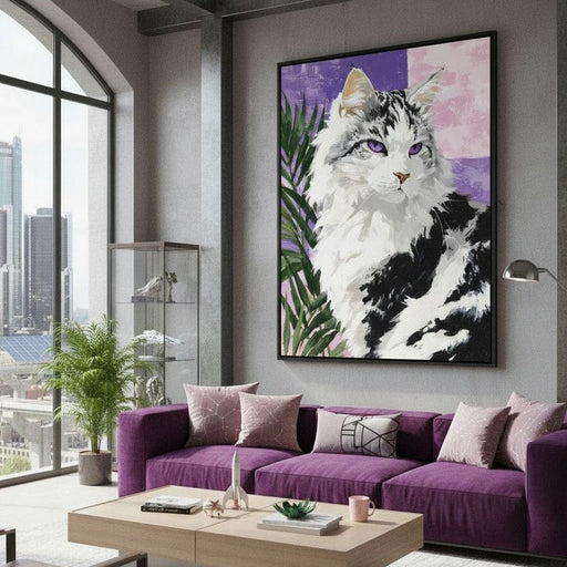 Majestic Violet Eyed Feline Canvas Print