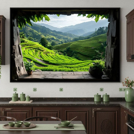 Terraced Valley Morning Glow Canvas Print