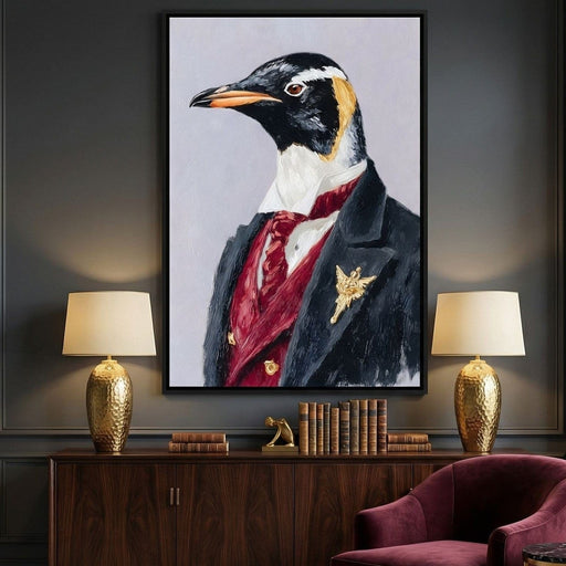 Regal Penguin Gent Portrait Canvas Print