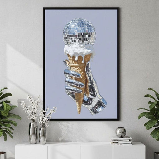 Chrome Hand Disco Ice Cream Dream Canvas Print