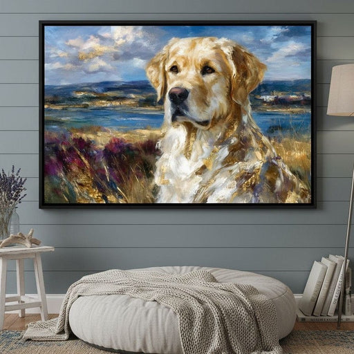 Golden Retriever Lakeside Watch - Neal Hackett Canvas Print