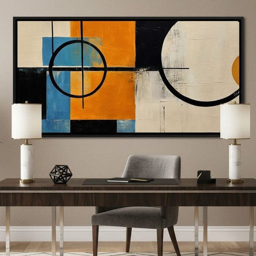 Geometric Orbit Mid Century Clash Canvas Print