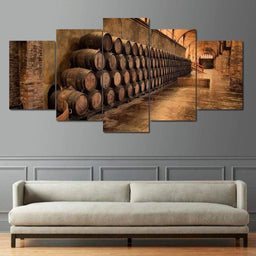 Limited Edition - Wine Wall Art 5 Multi Panel Canvas Wall Art - NicheCanvas