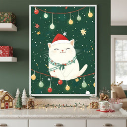 Jolly Santa Kitty Holiday Lights