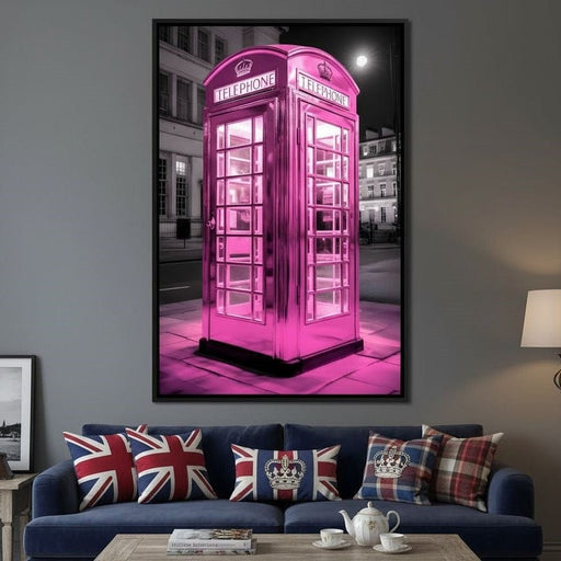 Pink Telephone Booth Canvas Print