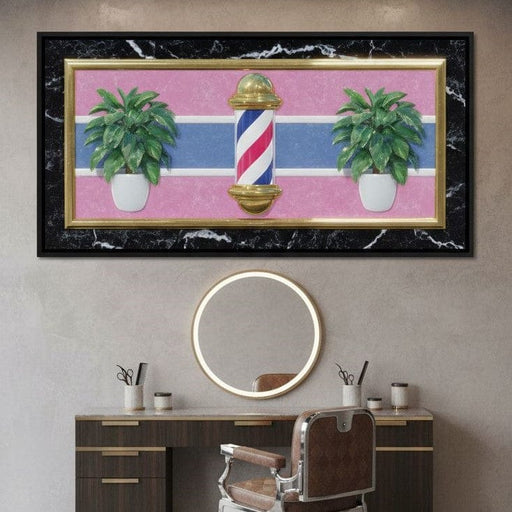 Retro Barber Pole Vaporwave Charm Canvas Print