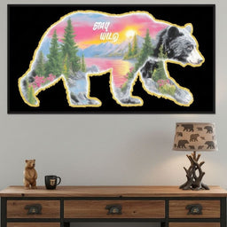 Bear Silhouette Mountain Sunset