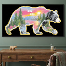 Bear Silhouette Mountain Sunset