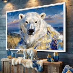 Golden Arctic Polar Bear Portrait - Neal Hackett