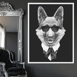 Dressed Up German Shepherd - NicheCanvas